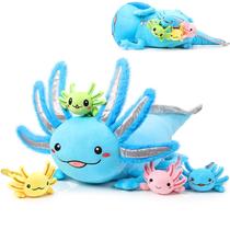 Conjunto de pelúcia Aoriher Axolotl, 5 peças, mamãe com 4 bebês, 60 cm, azul Conjunto de pelúcia Aoriher Axolotl, 5 peças, mamãe com 4 bebês, 60 cm, azul