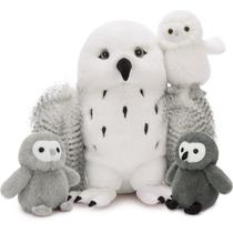 Conjunto de pelúcia Karister Owl Giant Mother com 3 filhotes de corujas de 18 polegadas