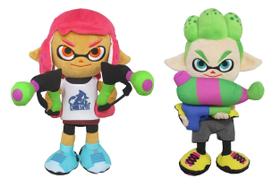 Conjunto de pelúcia Little Buddy Splatoon Inkling Girl Neon Pink & Boy