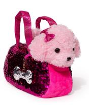 Conjunto de pelúcia para animais de estimação Little Jupiter Labradoodle com lantejoulas reversíveis