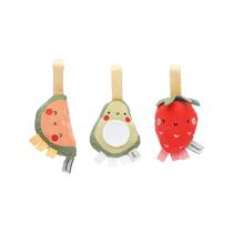 Conjunto de pelúcia Pearhead Fruit Toy Stroller com espelho suspenso, 3 peças