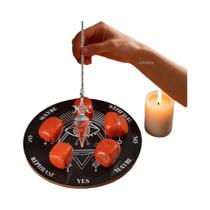Conjunto De Pêndulos De Cristal De Pedra Natural 7-9 Peças Com Tabuleiro De Adivinhação Para