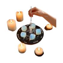 Conjunto De Pêndulos De Cristal De Pedra Natural 7-9 Peças Com Tabuleiro De Adivinhação Para
