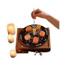 Conjunto De Pêndulos De Cristal De Pedra Natural 7-9 Peças Com Tabuleiro De Divinação Para Meditação