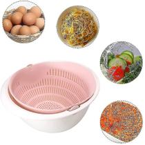 Conjunto de peneiras e tigelas de cozinha 2 em 1 multifuncional rosa Conjunto de peneiras e tigelas de cozinha 2 em 1 multifuncional rosa