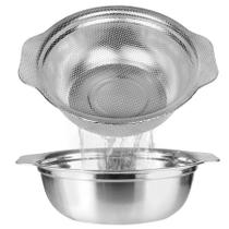 Conjunto de peneiras POPGRADE em aço inoxidável 2,5 L com tigela de mistura