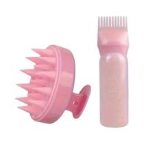 Conjunto De Pente De Cabelo De Silicone Com Garrafa Aplicadora De Pente De Raiz Para Óleo De Cabelo