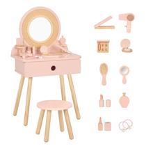 Conjunto de penteadeira e cadeiras OOOK Kids Pink com 11 acessórios