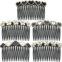 Conjunto de pentes de cabelo MARY LAVENDER Side French Twist para mulheres, 5 unidades Conjunto de pentes de cabelo MARY LAVENDER Side French Twist para mulheres, 5 unidades