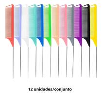 Conjunto de Pentes de Cauda Pontiaguda - Cores Variadas para Penteados, Tranças e Tintura de Cabelo