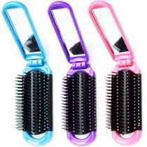 Conjunto de pentes e escovas de cabelo Luxxii Mini Dobrable Mirror (pacote com 3)
