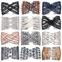 Conjunto de pentes laterais de cabelo Ruihfas Beaded Stretch para mulheres x12 Conjunto de pentes laterais de cabelo Ruihfas Beaded Stretch para mulheres x12