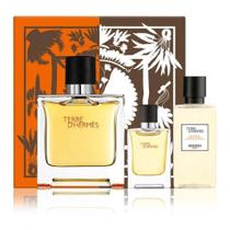 Conjunto de perfume de presente Hermes Terre D'Hermes para homens, 75 ml, 3 peças