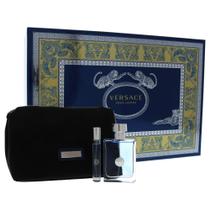 Conjunto de perfume de presente Versace Pour Homme para homens, 3 unidades Conjunto de perfume de presente Versace Pour Homme para homens, 3 unidades
