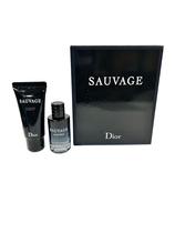 Conjunto de perfume e gel de banho Dior SAUVAGE para homens, tamanho de viagem
