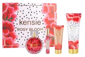 Conjunto de perfume para presente kensie Rosy Bloom 100 ml com spray de viagem