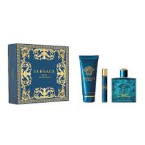 Conjunto de Perfume Versace Eros Eau de Parfum 100ml - 3 Unidades - Presente