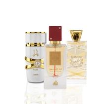 Conjunto de perfumes Lattafa, 3 peças, unissex, Musk Mood Ana Abiyedh Rouge