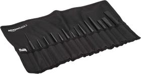 Conjunto de perfuradores e cinzéis Amazon Basics de 16 peças com bolsa de armazenamento