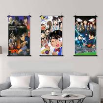 Conjunto de pergaminhos de pintura de parede Detective Conan 3 painéis