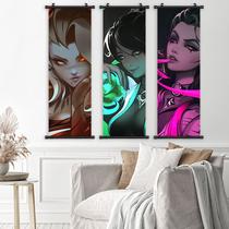 Conjunto de pergaminhos para pintura de parede Valorant 3 painéis 25x75cm
