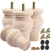 Conjunto de pernas de móveis de madeira TCHOSUZ de 4 polegadas de 4 parafusos M8
