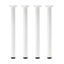 Conjunto de pernas para móveis QLLY, 70 cm de altura, pernas de mesa de metal, brancas, 4 unidades