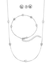 Conjunto de perola e bola colar pulseira brinco banhado ouro
