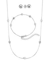 Conjunto de perola e bola colar pulseira brinco banhado ouro