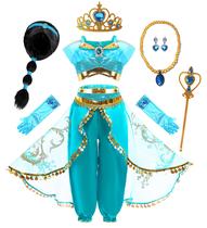 Conjunto de perucas azul Costume Mecamelon Arabian Princess de 5 anos