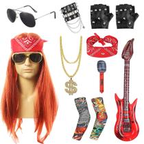 Conjunto de perucas CLUNT Heavy Metal Rocker, 11 peças Conjunto de perucas CLUNT Heavy Metal Rocker, 11 peças
