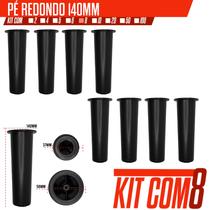 Conjunto de Pés Para Cama Box Casal Altura 14cm 8 unidades Preto