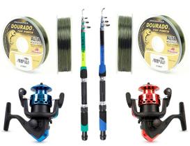 Conjunto De Pesca 2 Varas Telescópicas + 2 Molinetes e Linhas (Ref. 17) Conjunto De Pesca 2 Varas Telescópicas + 2 Molinetes e Linhas (Ref. 17)