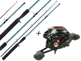 Conjunto de Pesca Vara Carbono 1,80m 30lb + Carretilha (Ref. 26)