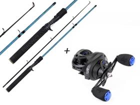 Conjunto de Pesca Vara em Carbono CMIK 1,80m 20-30lbs 2P + Carretilha Albatroz M21 Pro Black Blue (Ref. 210) Conjunto de Pesca Vara em Carbono CMIK 1,80m 20-30lbs 2P + Carretilha Albatroz M21 Pro Black Blue (Ref. 210)