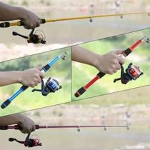 Conjunto De Pesca, Vara Telescópica, Iscas Carretel De Giro