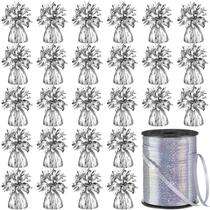 Conjunto de pesos de balão e fitas Yunsailing, 24 unidades de prata Conjunto de pesos de balão e fitas Yunsailing, 24 unidades de prata