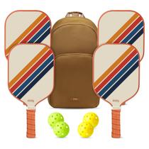 Conjunto de Pickleball Dinkly com 4 raquetes, 4 bolas e bolsa para transporte Conjunto de Pickleball Dinkly com 4 raquetes, 4 bolas e bolsa para transporte