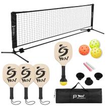 Conjunto de Pickleball NQV - Rede de 10 Pés e 4 Raquetes