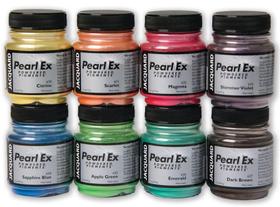 Conjunto de pigmento em pó Jacquard Pearl Ex, 8 potes de 15 ml de cor