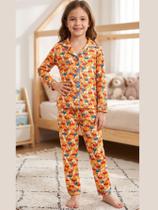 Conjunto De Pijama Americano Infantil Festa Do Pijama Divertido TAMANHO:10COR:Laranja Conjunto De Pijama Americano Infantil Festa Do Pijama Divertido TAMANHO:10COR:Laranja
