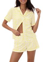Conjunto de pijama Ammiko Y2K Monkey Beach de manga curta para mulheres Conjunto de pijama Ammiko Y2K Monkey Beach de manga curta para mulheres