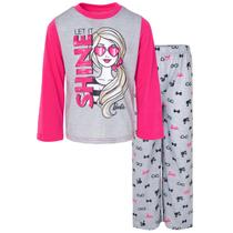 Conjunto de pijama Barbie Little Girls, camisa de manga comprida e calças Conjunto de pijama Barbie Little Girls, camisa de manga comprida e calças