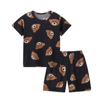 Conjunto De Pijama Casual Infantil Com Estampa De Urso Joker 2 Peças Camiseta De Manga Curta E