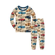 Conjunto De Pijama De Algodão Com Estampa De Carro Para Meninos De 1 a 8 Anos, Roupa De Dormir Conjunto De Pijama De Algodão Com Estampa De Carro Para Meninos De 1 a 8 Anos, Roupa De Dormir