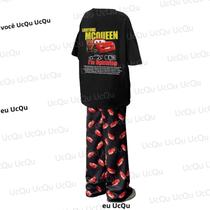 Conjunto De Pijama De Algodão Para Casais, Verão, McQueen, Sally, Camiseta, Calças, Kit De Roupa De