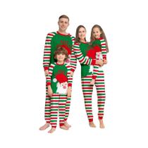 Conjunto De Pijama De Papai Noel Para Pais E Filhos, Manga Comprida, Gola Redonda, Calças Listradas, Conjunto De Pijama De Papai Noel Para Pais E Filhos, Manga Comprida, Gola Redonda, Calças Listradas,