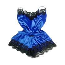 Conjunto De Pijama De Seda Com Renda Para Mulheres, Lingerie Sexy, Top Cami E Shorts, Roupas De