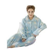Conjunto De Pijama Feminino De Inverno Em Flanela Grossa E Fleece Coral, Manga Longa, Quente E Conjunto De Pijama Feminino De Inverno Em Flanela Grossa E Fleece Coral, Manga Longa, Quente E
