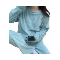 Conjunto De Pijama Feminino De Outono Em Veludo Quente Com 2 Peças, Pullover E Calças Casuais